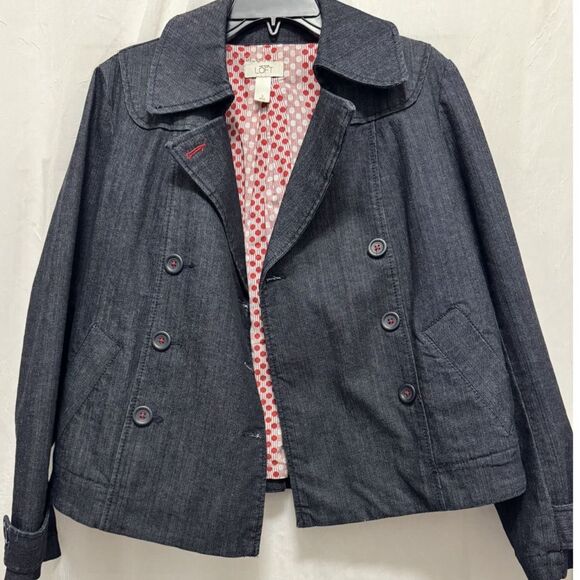 Vintage 90's LOFT Denim Peacoat Jacket (Dark Wash) - Picture 1 of 9